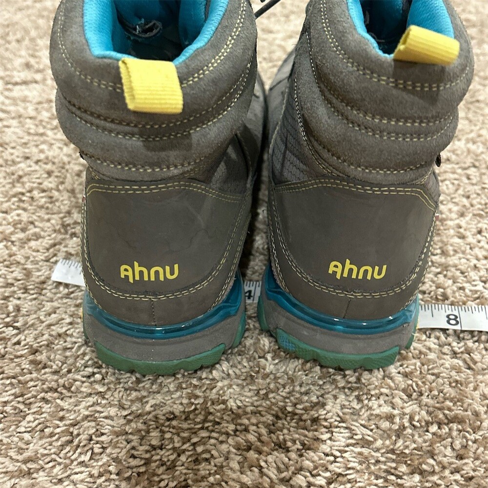 Ahnu Sugarpine Waterproof Hiking Boots Womens Size 9 Gray Teal Vibram - Picture 6 of 12